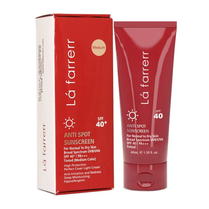 کرم ضد آفتاب ضد لک پوست خشک و معمولی لافارر SPF40 رنگی