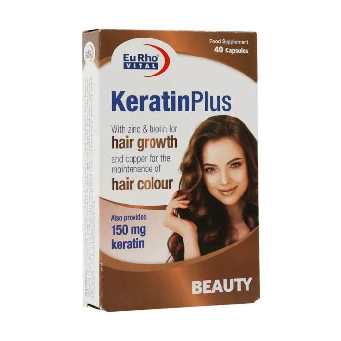 کپسول ژلاتینی نرم کراتین پلاس یوروویتال 40عددی