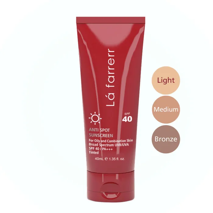 کرم ضد آفتاب ضد لک پوست چرب و جوشدار لافارر SPF40 رنگی