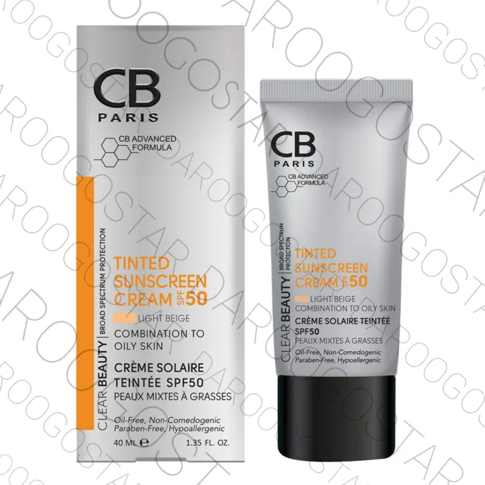 کرم ضد آفتاب رنگی(بژ روشن)مناسب پوست های مختلط تا چرب SPF50