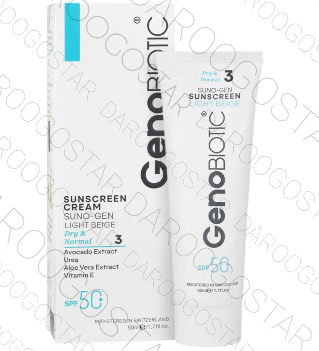 کرم ضد آفتاب پوست خشک و معمولی ژنوبایوتیک SPF50 رنگی